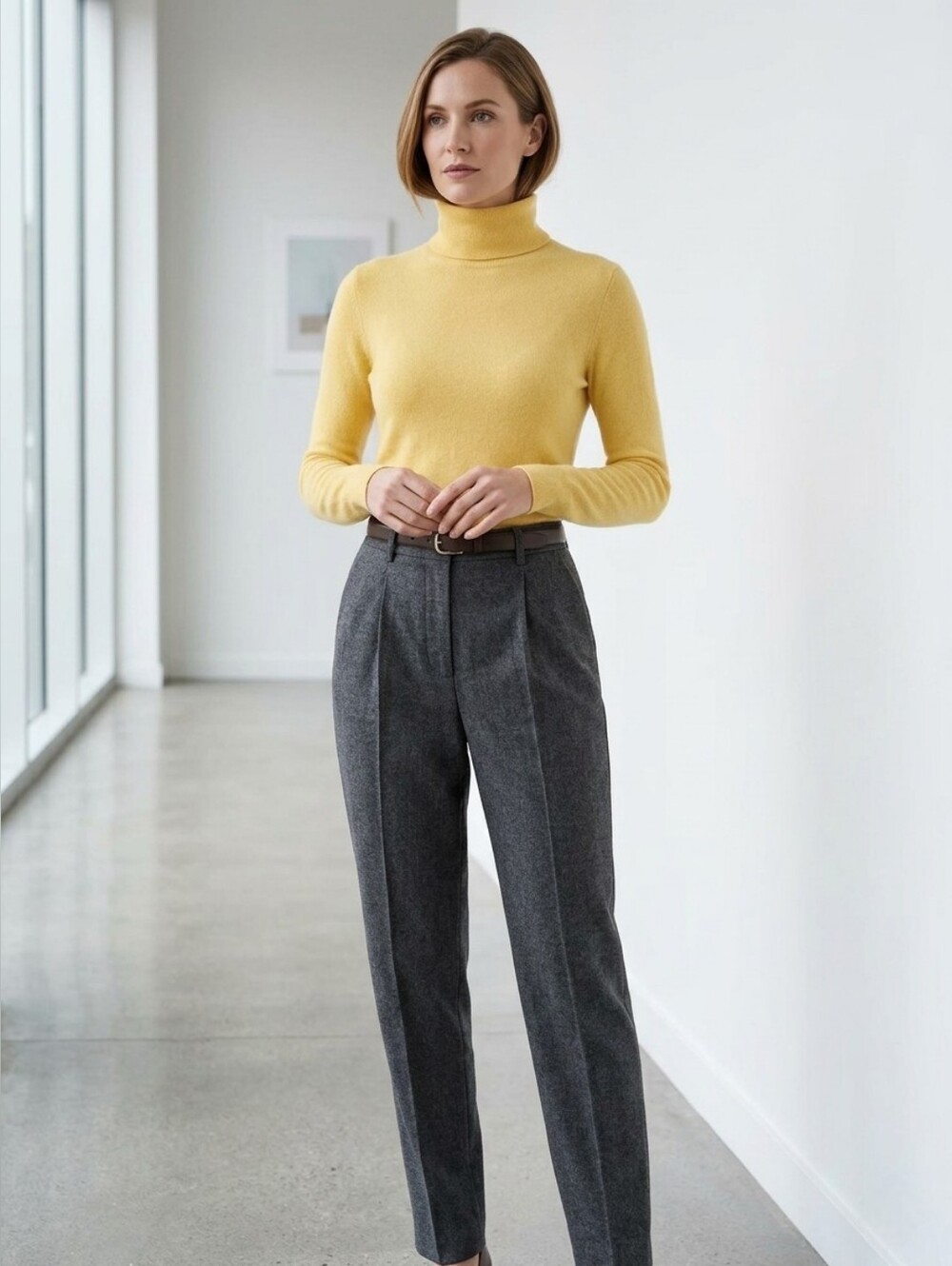 Polo Ralph Lauren 100% Cashmere Washable Turtleneck Sweater Sunny Yellow Women M